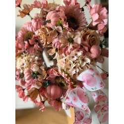Wianek jesienny na drzwi Dyniowe Pink Latte